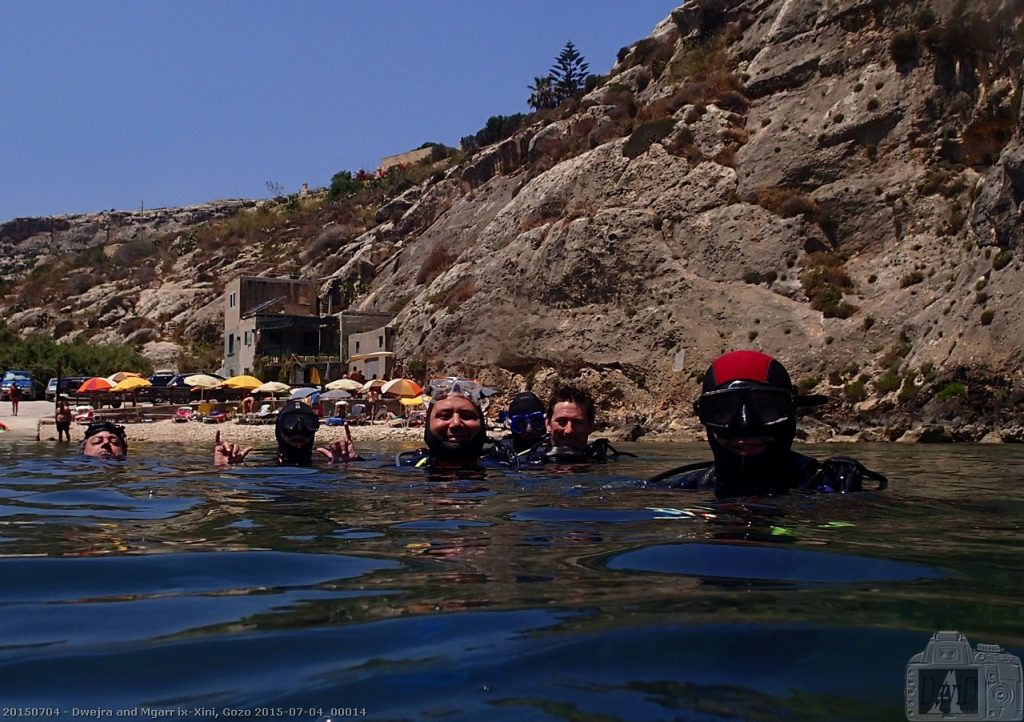 Happy divers at Mgarr ix-Xini, Gozo